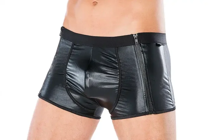 Schwarze Boxershorts mit Reißverschlüssen