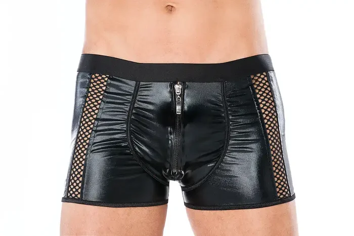 Schwarze Wet-Look Boxershorts