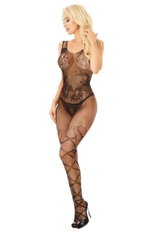 Schwarzer Bodystocking Ouvert