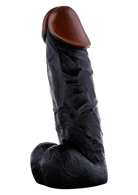 Schwarzer Dildo mit brauner Kuppe