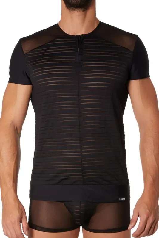 Schwarzes Herren T-Shirt – gestreift