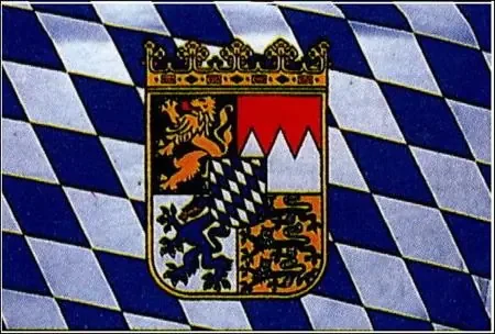 Schwenkfahne mit Holzstab ‘Bayern mit Wappen‘