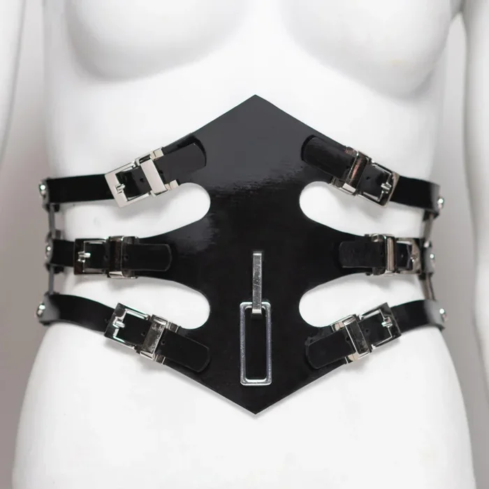 Secura Laser Cut Rubber Fetish Wear Waist Cincher