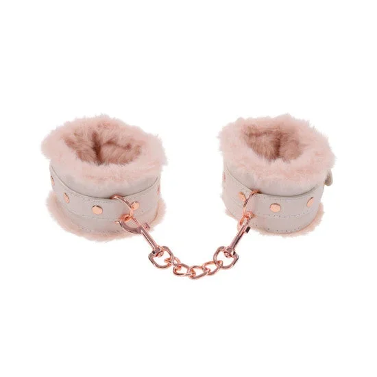 Sex and Mischief Peaches N Cream Fur Lined Handcuffs
