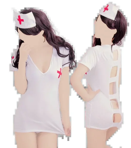 Sexy Krankenschwester Kleid, Haube, String