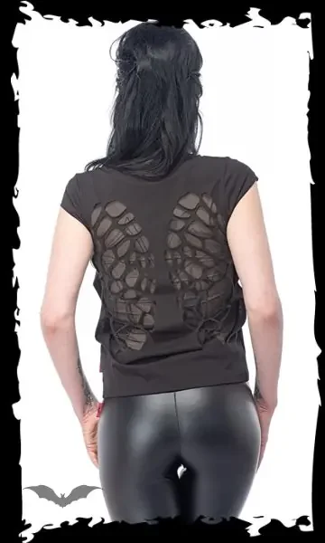 Shirt mit Aufdruck und transparenten Flügeln auf dem Rücken
