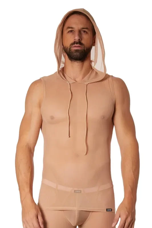 Shirt mit V-Ausschnitt hautfarben
