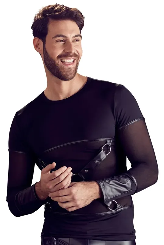 Shirt schwarz matt mit Powernetzeinsätzen
