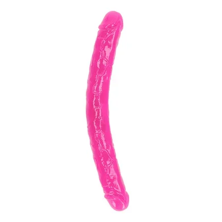 Shots RealRock 15′ Double Dong Glow in the Dark – Neon Pink