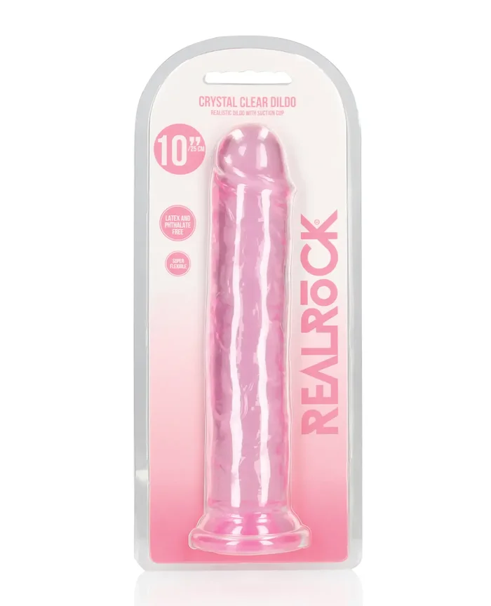 Shots RealRock Realistic Crystal Clear 11″ Straight Dildo – Pink