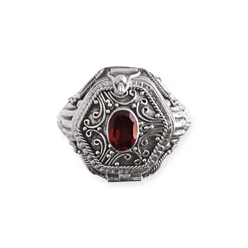 Silber-Giftring mit Granat