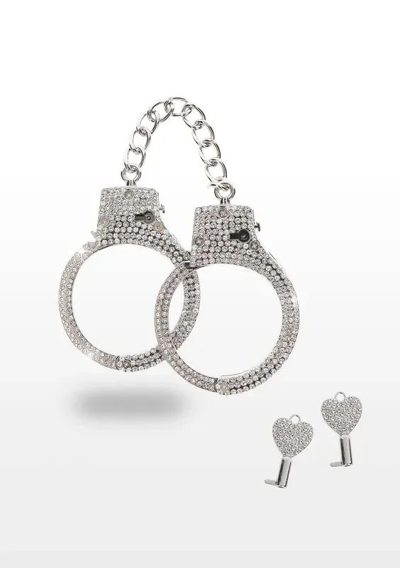 Silberne Diamant-Handschellen