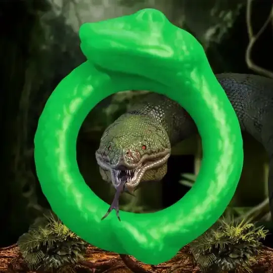 Silikon Cock Ring „Grüne Schlange“