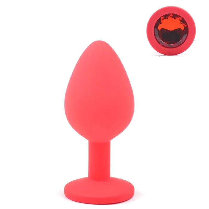 Silikonplug mit Stein – rot