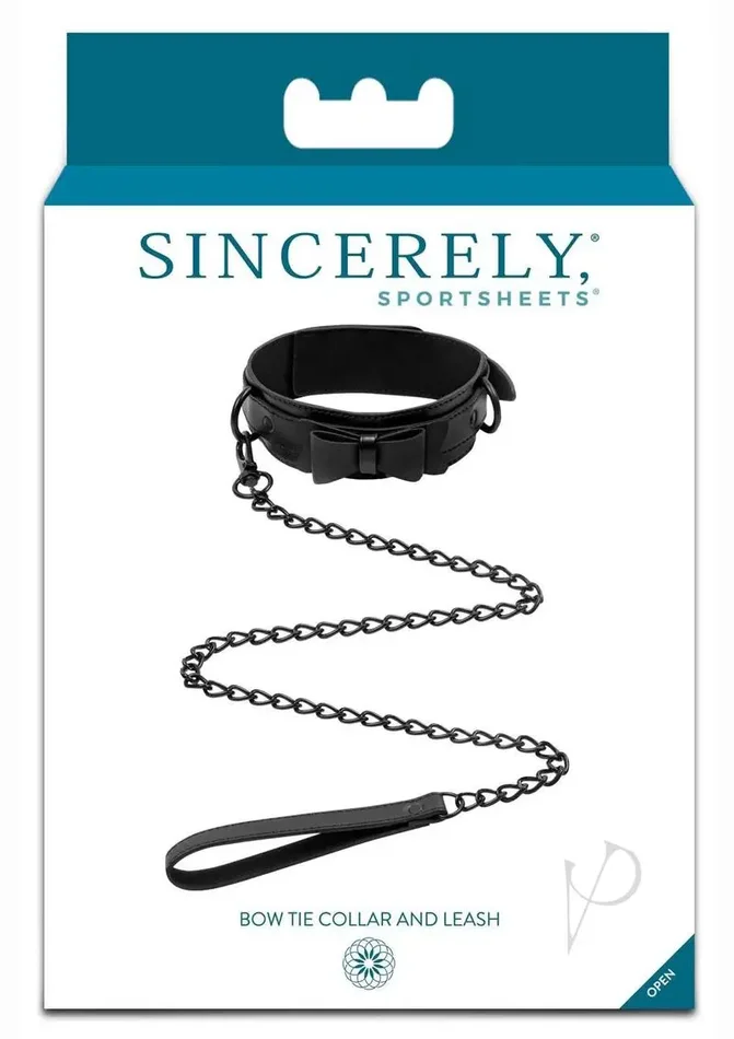 Sincerely Bow Tie Collar Leash – Black