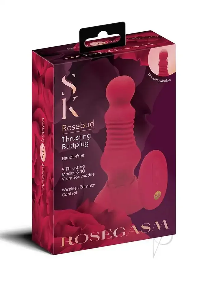 SK Remote Thrust Rosebud Buttplug – Red