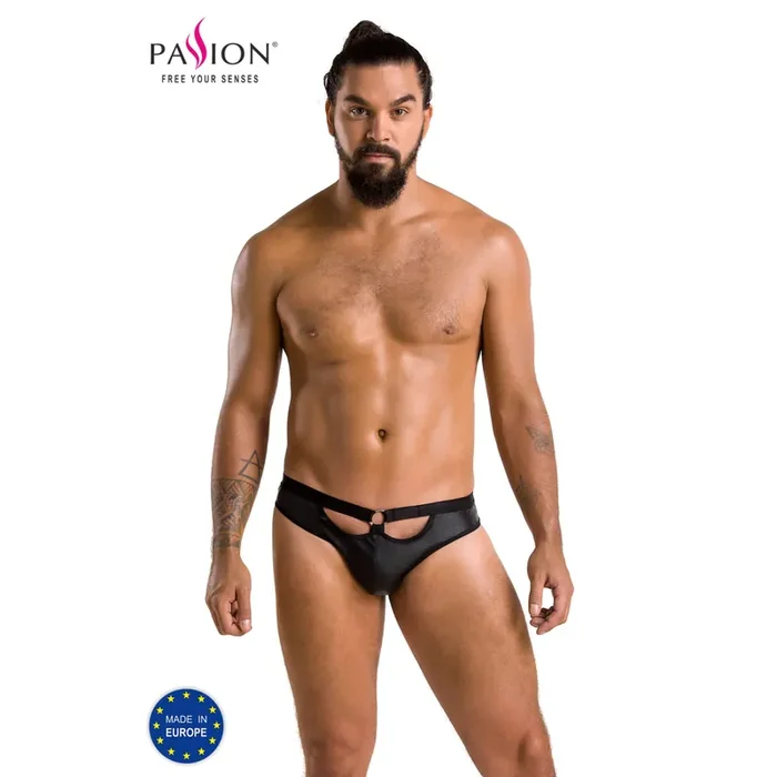 Slip mit Cut-Outs und Ring, Gesäß offen – für Ihn – schwarz