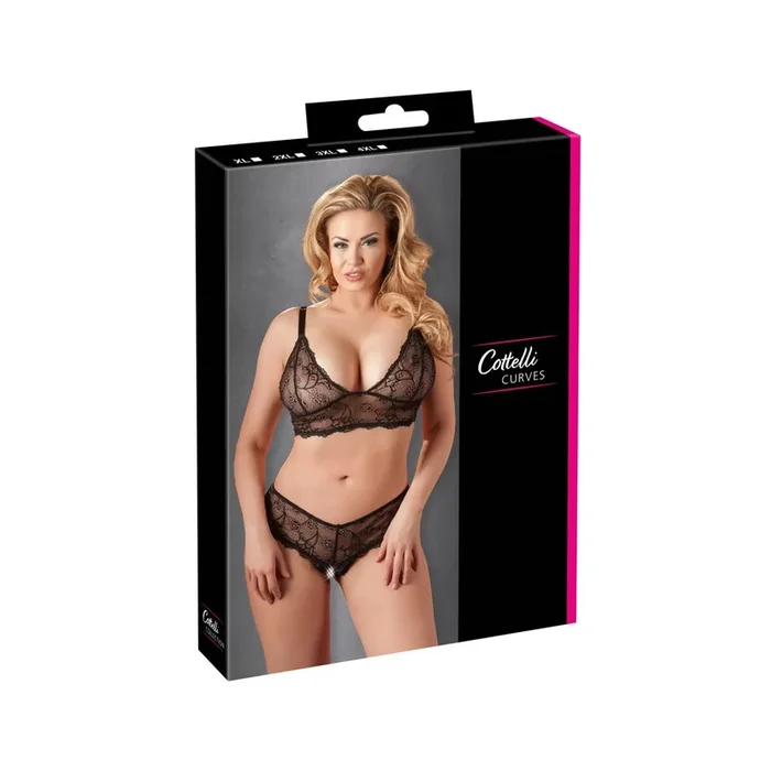 Soft-BH und Riostring ouvert aus Spitze – Schwarz – Größe 3XL
