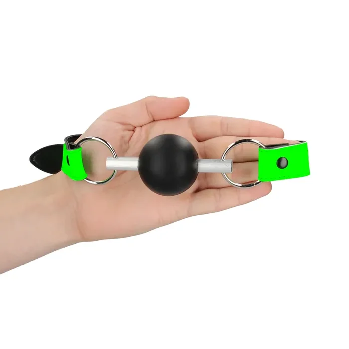 Solid Ball Gag Glow in the Dark – Neon Grün/Schwarz