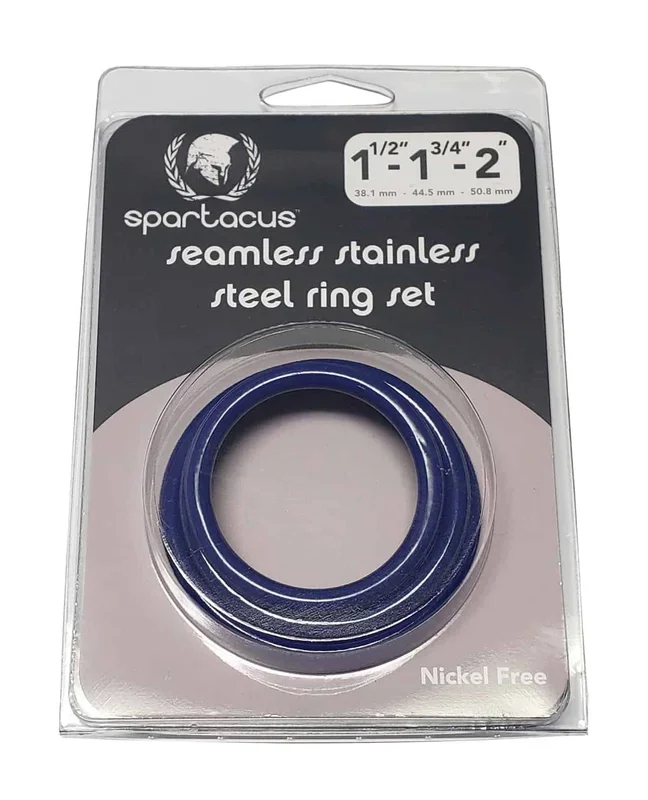 Spartacus Seamless Stainless Steel C-Ring – Blue Pack of 3