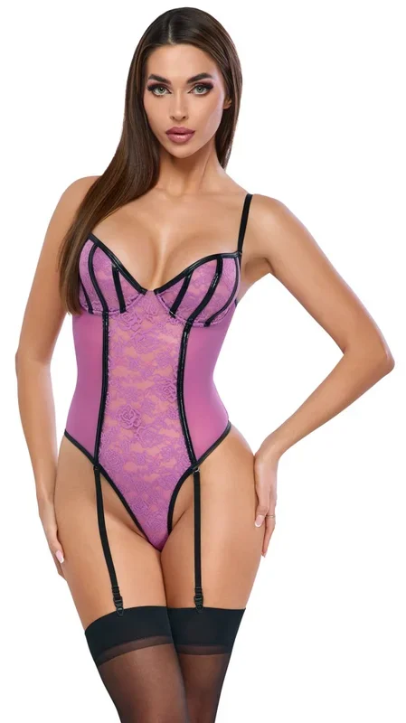 Spitzen-Body mit abnehmbaren Strapsen La finesse DESSOUS