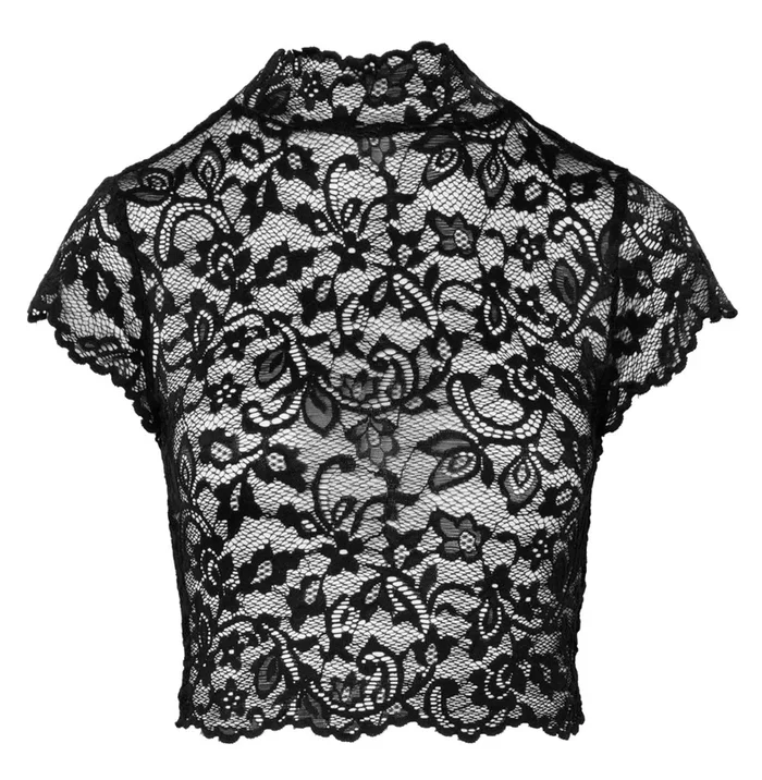 Spitzen-Top „Libido“ , bauchfrei Noir