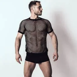 Spitzenjunge – Netzshirt Blank black-M