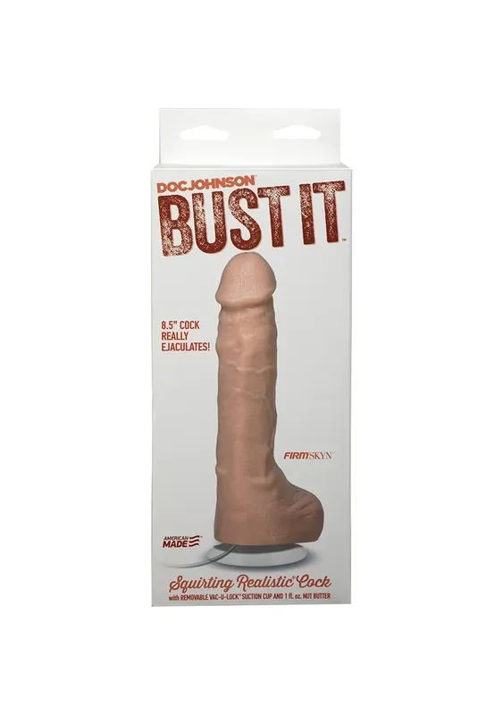 Squirting Realistic Cock – with Suction Cup – 1 fl oz. / 30 ml – Vanilla