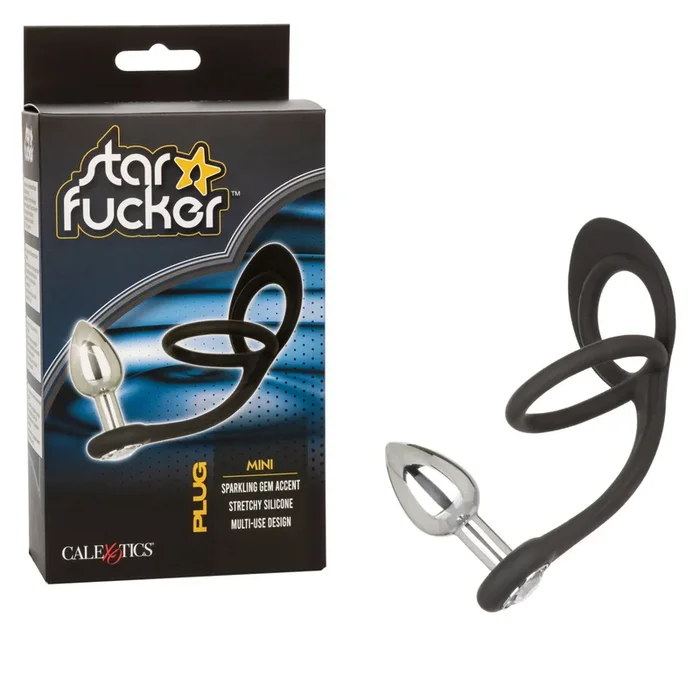Star Fucker Mini Gem Plug w/Silicone Enhancer – Black