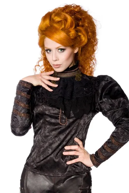 Steampunk-Bluse mit abnehmbarem Jabot