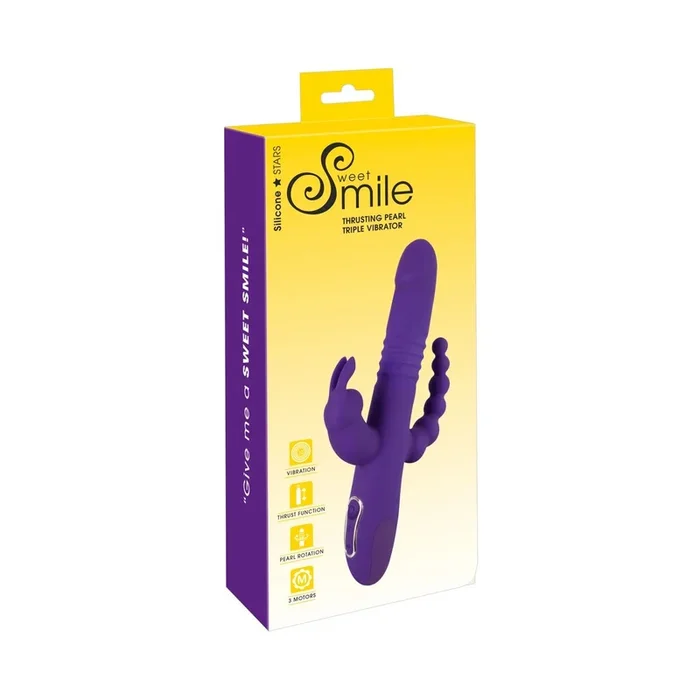 Stoßvibrator mit Klitoris- und Analvibrator->Rotierende Massageperlen