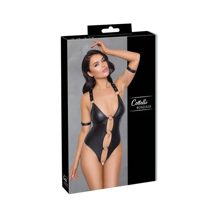 Stringbody ouvert im edlen Mattlook- Inklusive 2 Fesselriemen – Größe-M