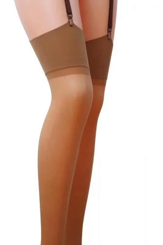 Strümpfe für Strumpfhaltergürtel beige 17den