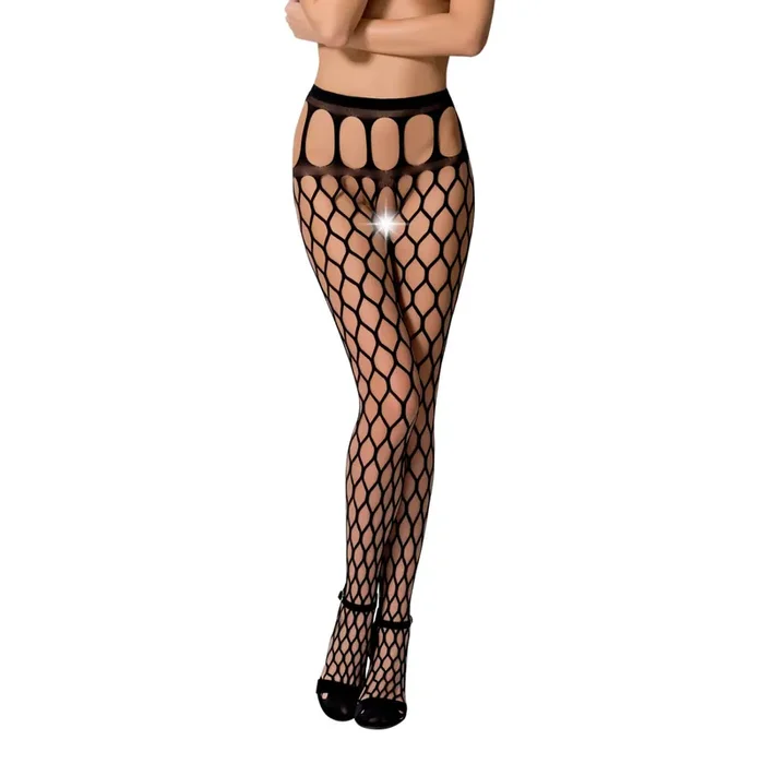 Strumpfhose aus Netz ouvert – schwarz