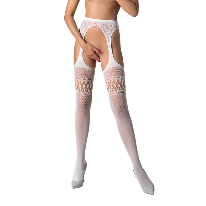 Strumpfhose im Stocking-Look weiß ouvert