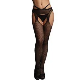 Strumpfhose im Straps-Stil – One Size – black
