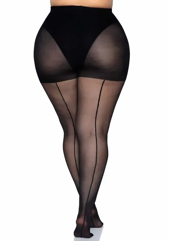 Strumpfhose mit Rücknaht – QueenSize