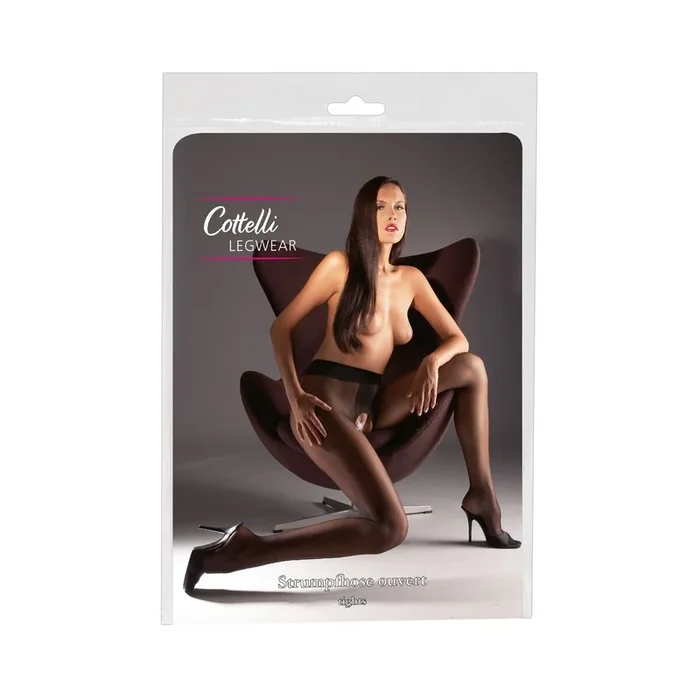 Strumpfhose mit »Satin Sheer«-Glanz – Ouvert – Schwarz – Größe XL
