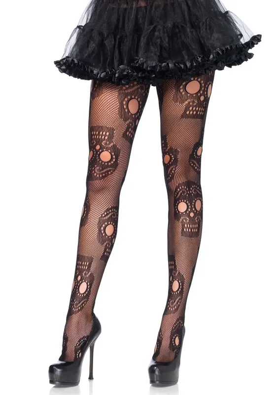 Sugarskull Netz-Strumpfhose