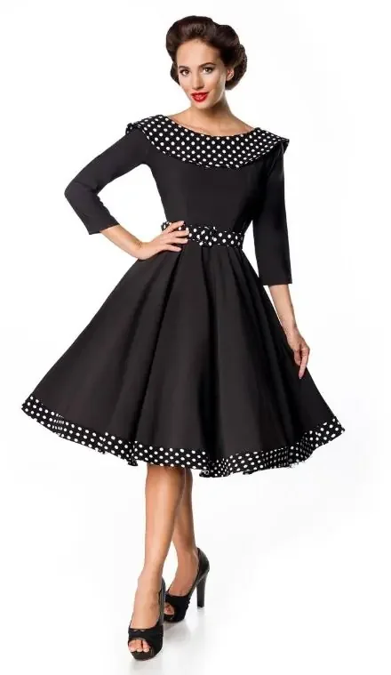 Swing-Kleid mit Punkten