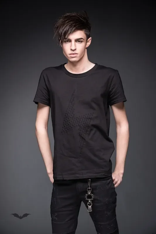 T-Shirt mit Blitz-Design aus raffinierten Laser cut-outs