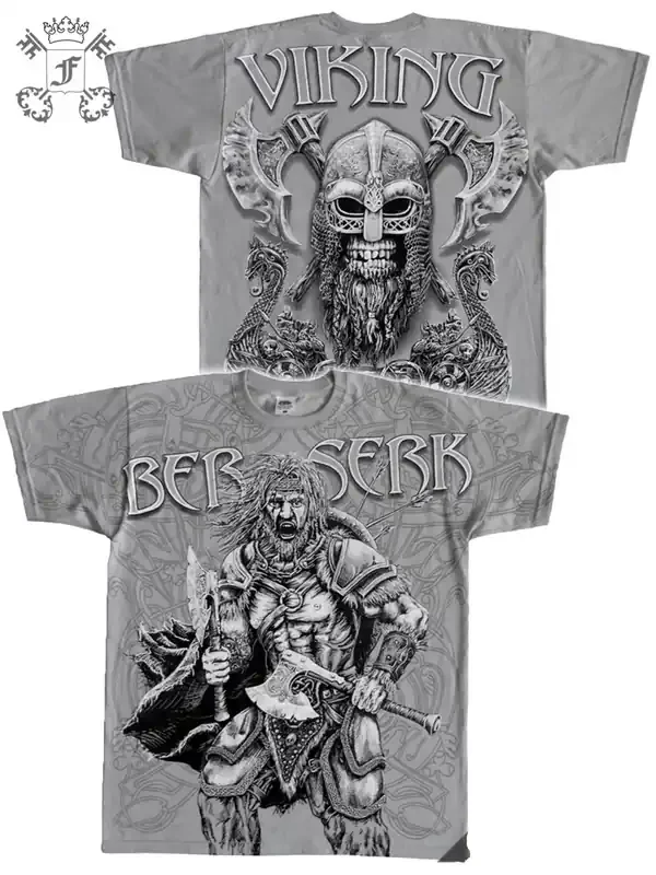 T-Shirt mit Vikinger-Print