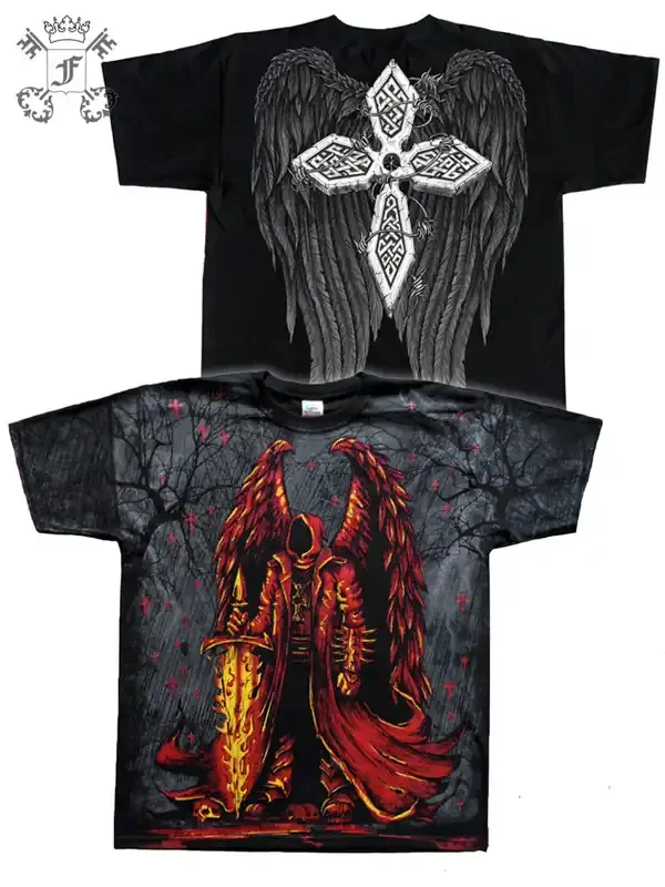 T-Shirt mit zweiseitigem Gothic-Print