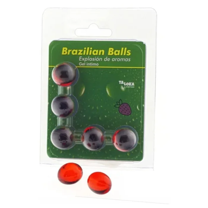 Taloka – 5 Brasilianische Kugeln Erdbeer-Intim-Gel