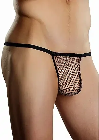Tanga für Ihn aus Netz ‘Posen‘ schwarz
