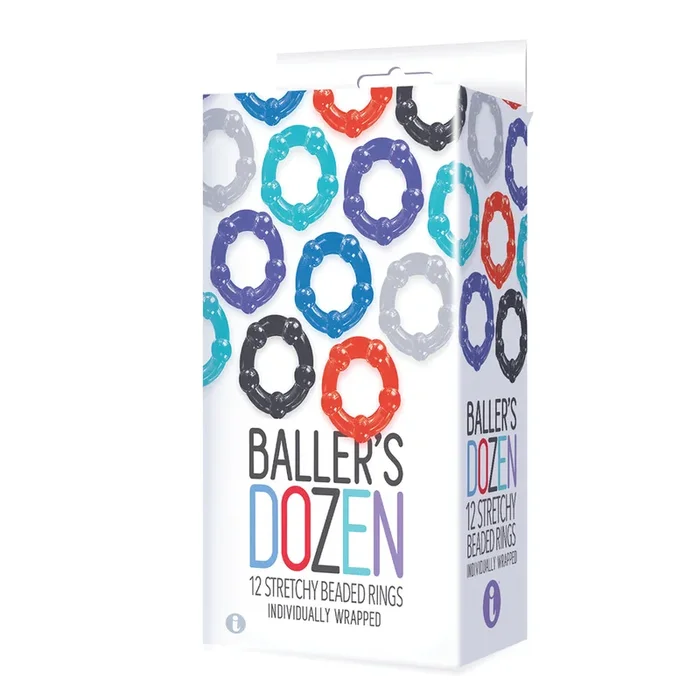 The 9’s Baller’s Dozen Beaded 12pc Cockring Set – Asst. Colors