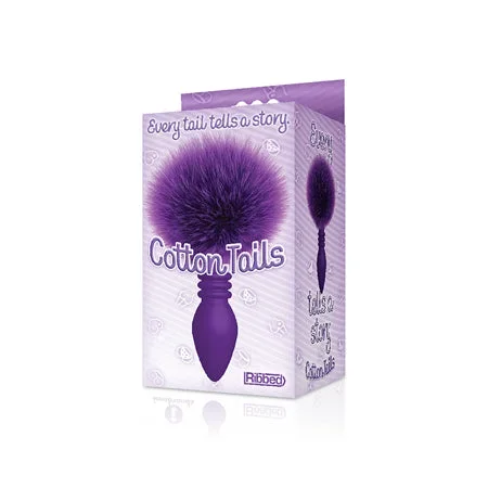 The 9s Cottontails Silicone Bunny Tail Butt Plug – Ribbed Purple
