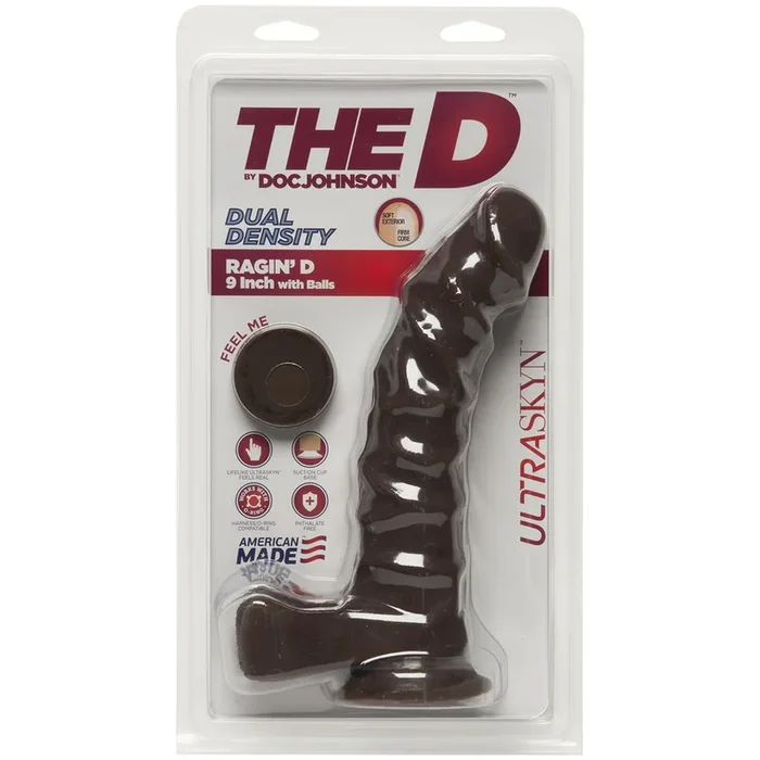 The D Ragin D 9 inches Dildo with Balls – Brown/Chocolate