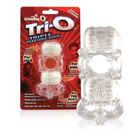 The Tri-O Triple Pleasure Ring – 6 Count Box – Assorted Colors
