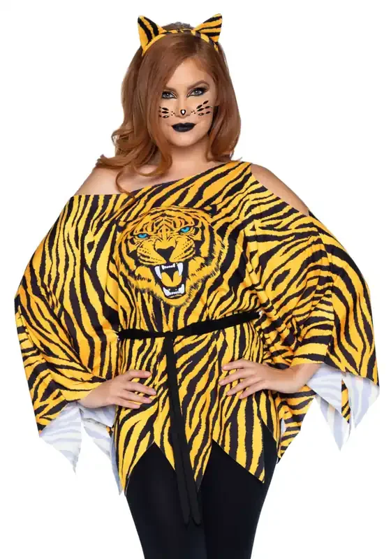 Tiger-Poncho mit Ohren